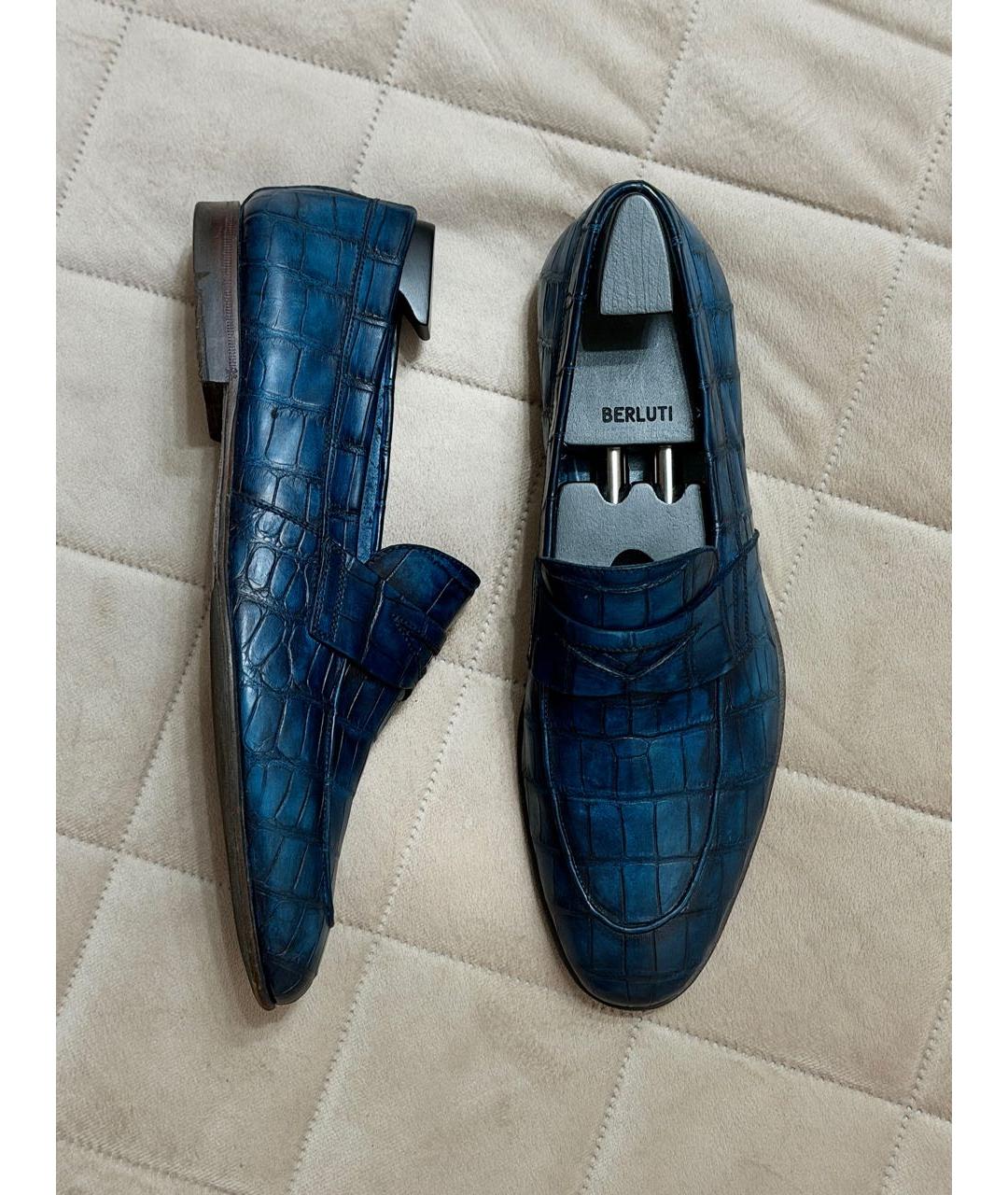 BARRETT Темно-синие лоферы из экзотической кожи, фото 7