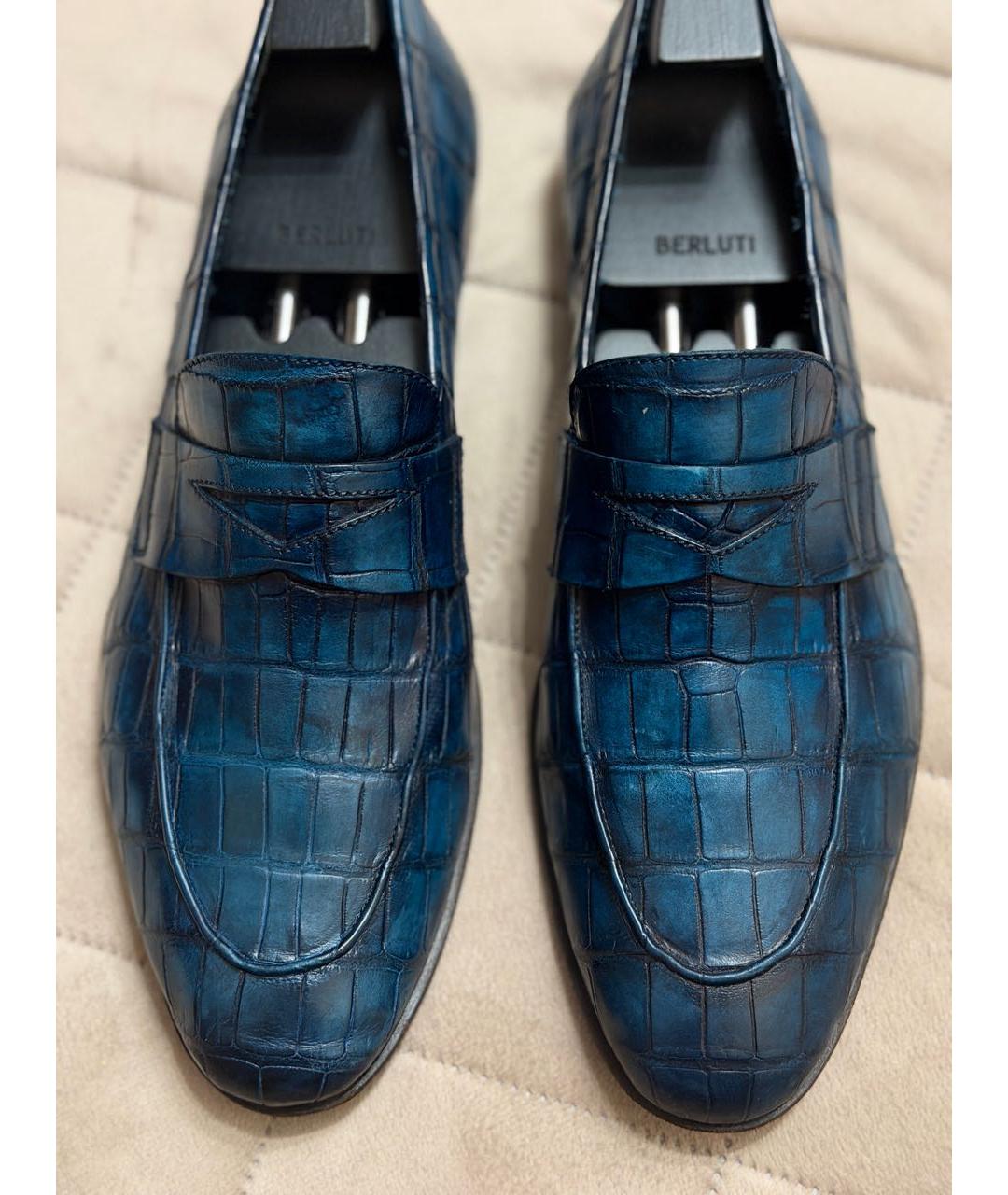 BARRETT Темно-синие лоферы из экзотической кожи, фото 5