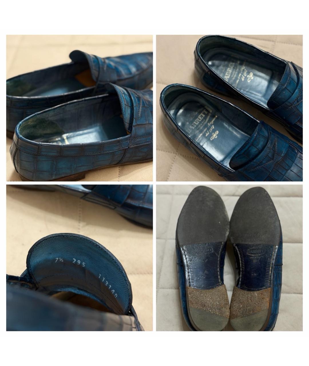 BARRETT Темно-синие лоферы из экзотической кожи, фото 8