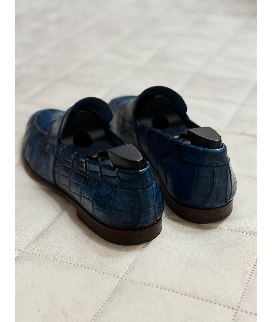 BARRETT Темно-синие лоферы из экзотической кожи, фото 6