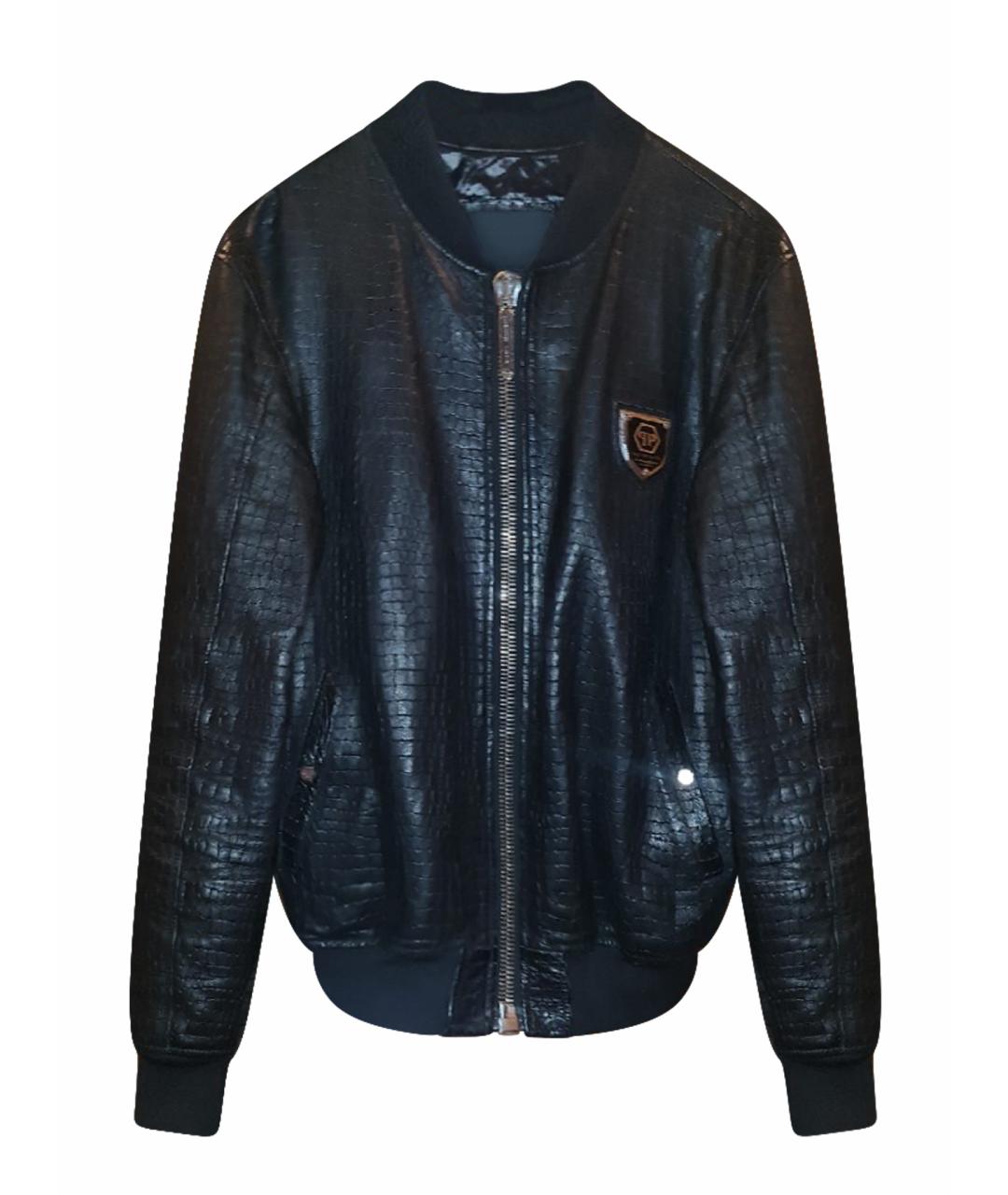 PHILIPP PLEIN Черная кожаная куртка, фото 1