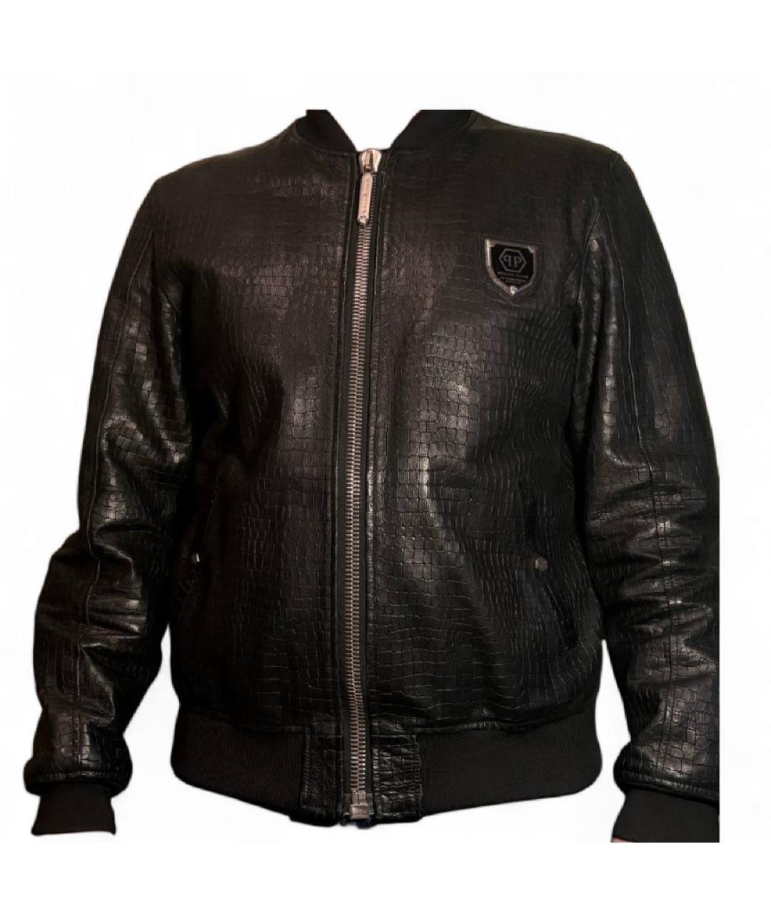 PHILIPP PLEIN Черная кожаная куртка, фото 1