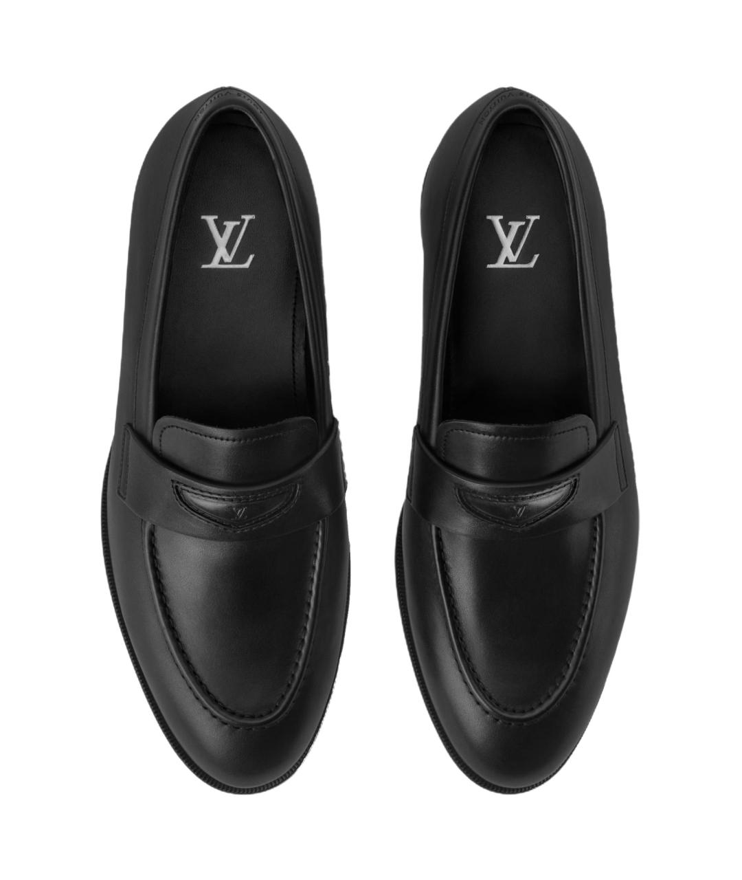 LOUIS VUITTON Черные кожаные лоферы, фото 2