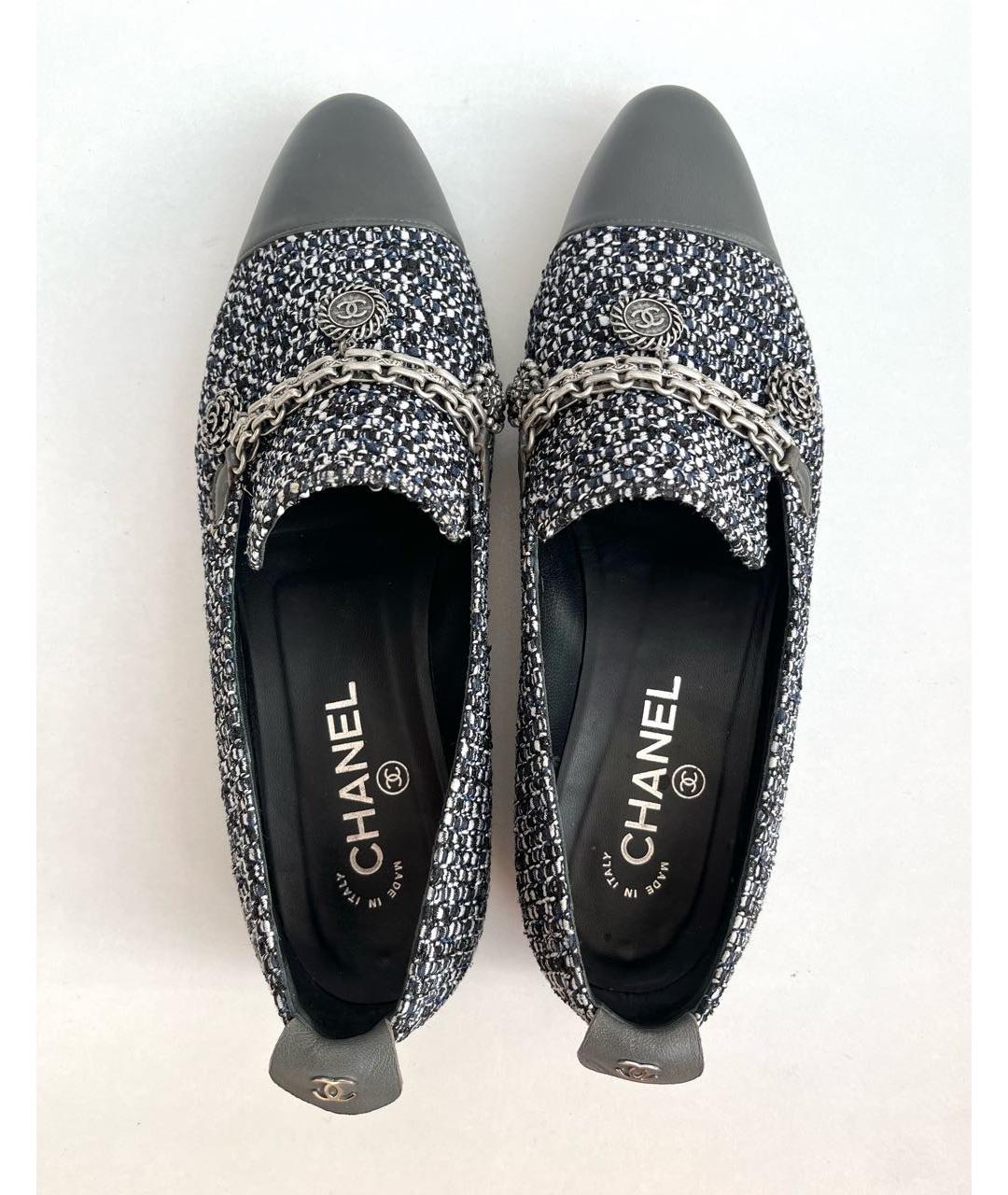 CHANEL Серые лоферы, фото 7
