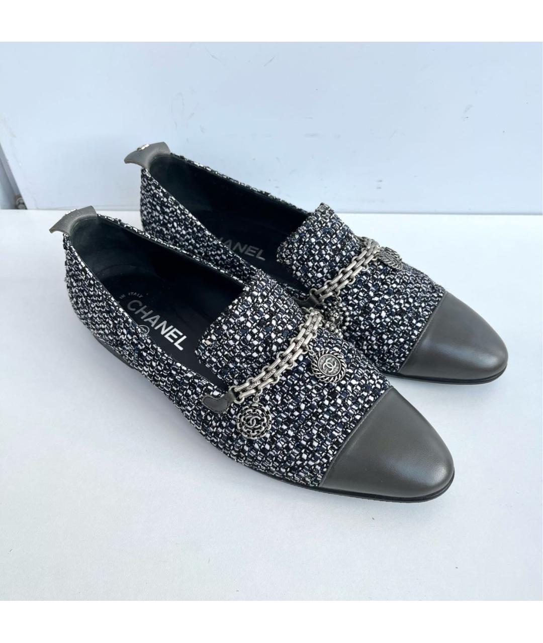 CHANEL Серые лоферы, фото 3