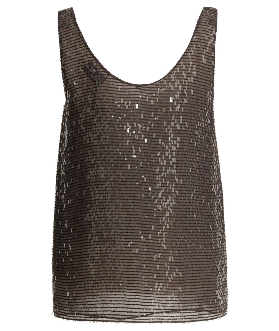 BRUNELLO CUCINELLI Коричневая шелковая блузы, фото 1