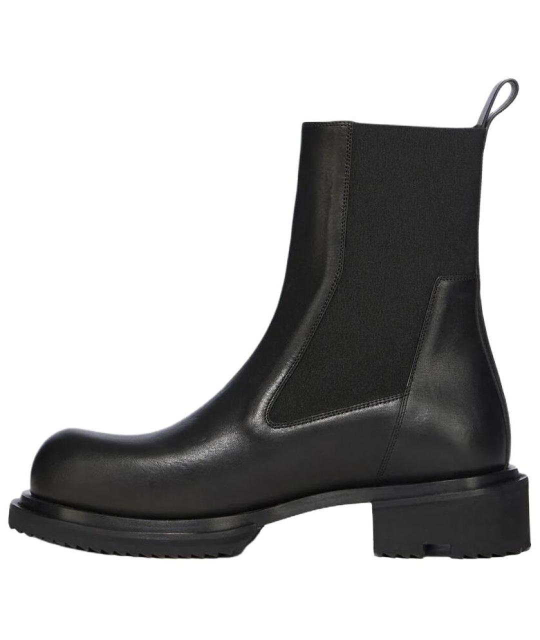 RICK OWENS Черные кожаные низкие ботинки, фото 2