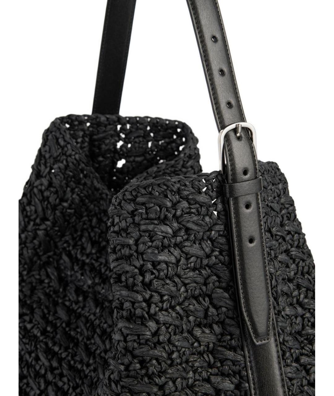 TOTEME Черная пелетеная сумка тоут, фото 3