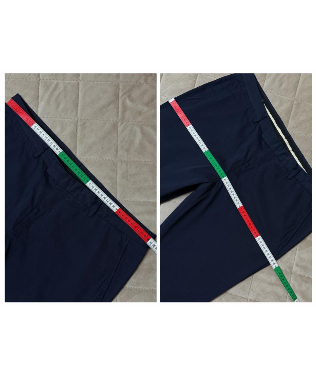 GUCCI Темно-синие хлопковые брюки чинос, фото 7