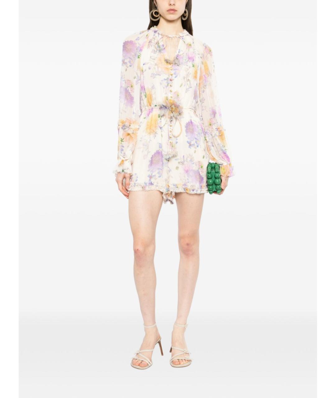 ZIMMERMANN Бежевое вискозное повседневное платье, фото 2