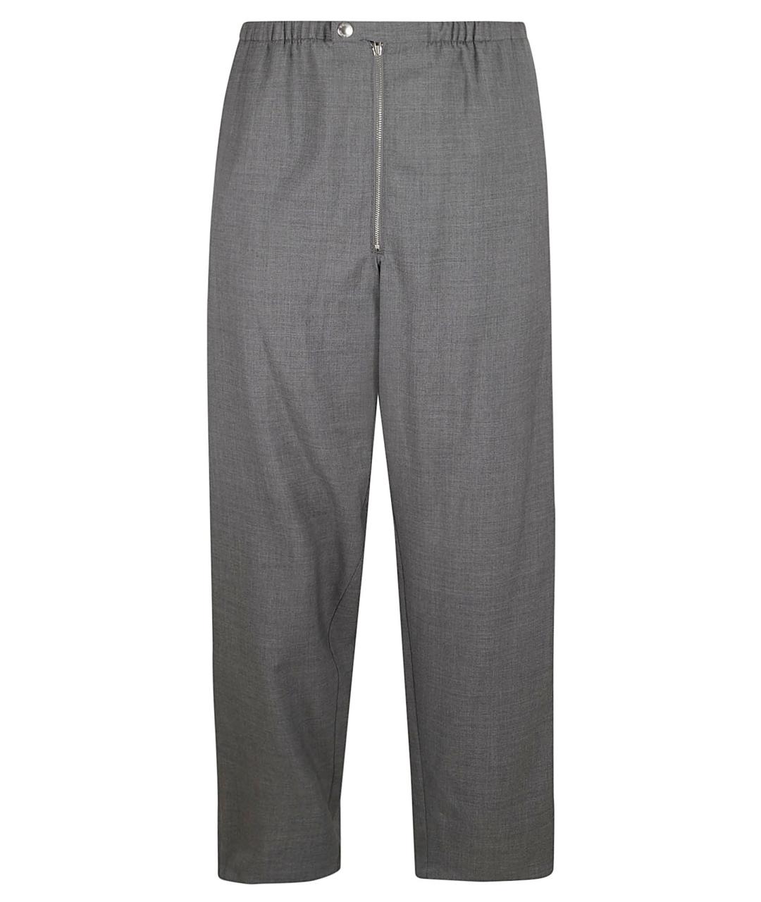 PRADA Серые шерстяные повседневные брюки, фото 1