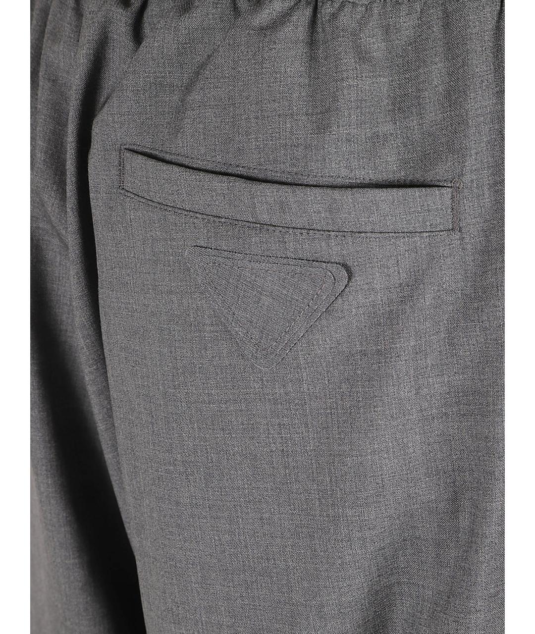 PRADA Серые шерстяные повседневные брюки, фото 2