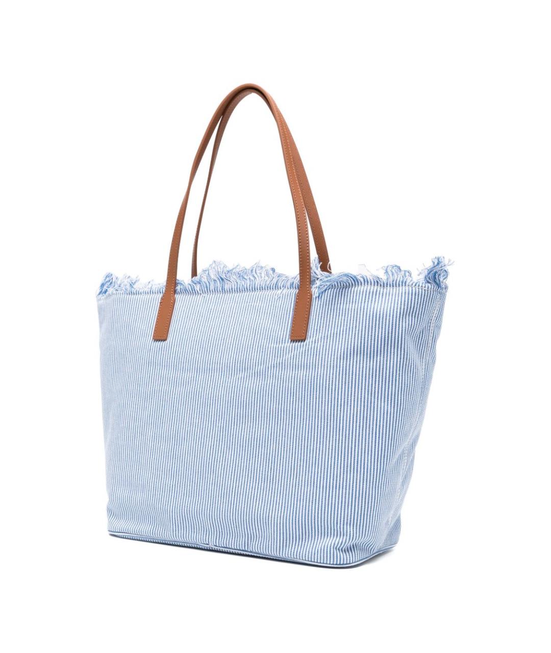 MC2 SAINT BARTH Голубая хлопковая сумка тоут, фото 5