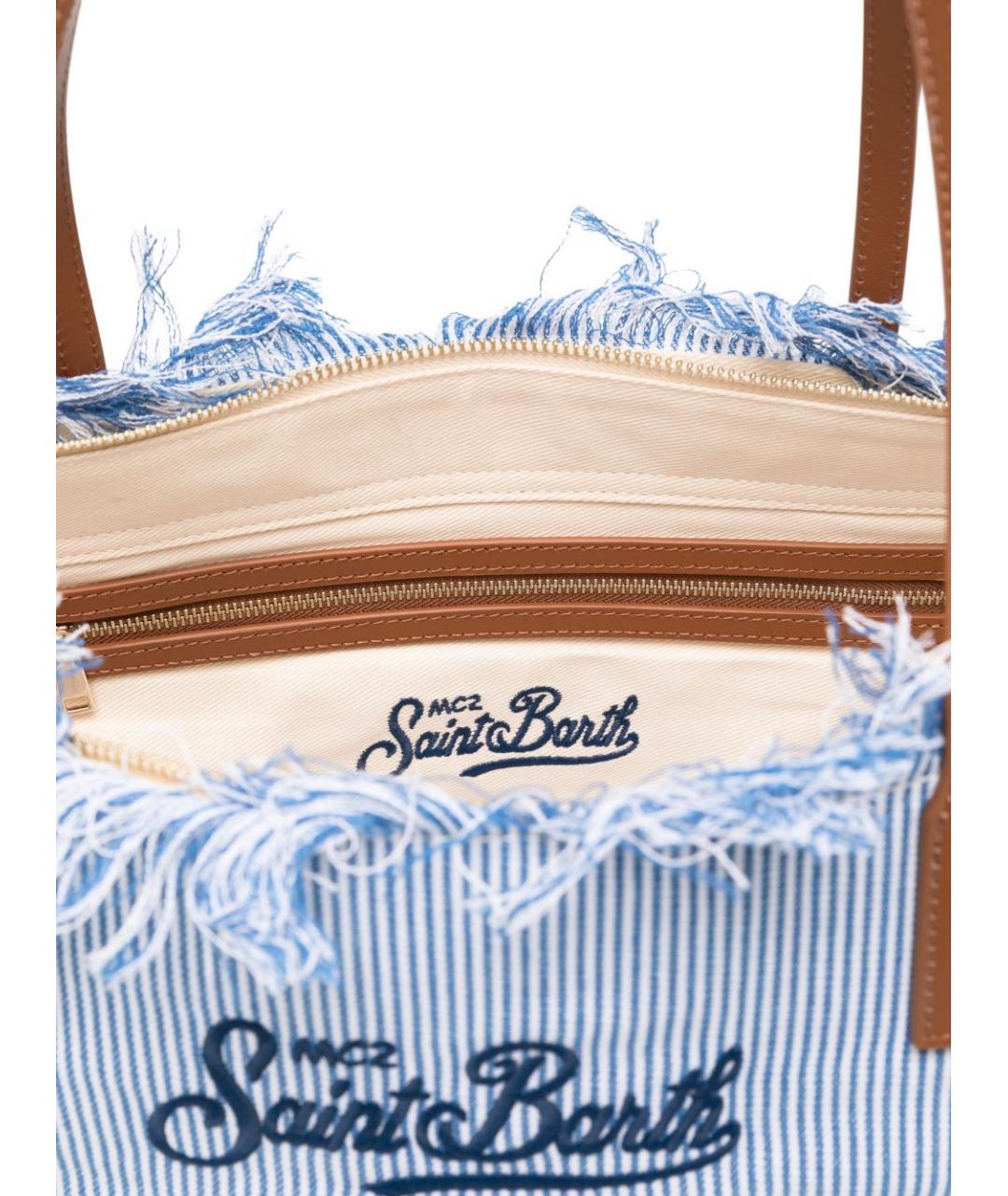 MC2 SAINT BARTH Голубая хлопковая сумка тоут, фото 4