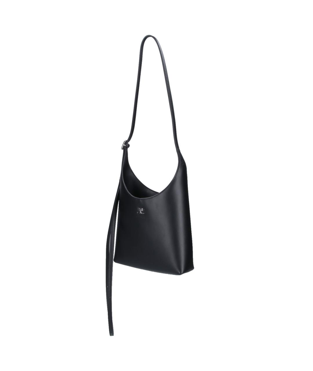 COURREGES Черная кожаная сумка тоут, фото 2