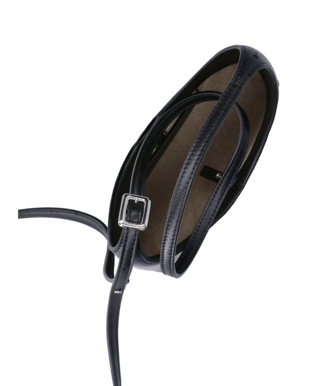 COURREGES Черная кожаная сумка тоут, фото 4