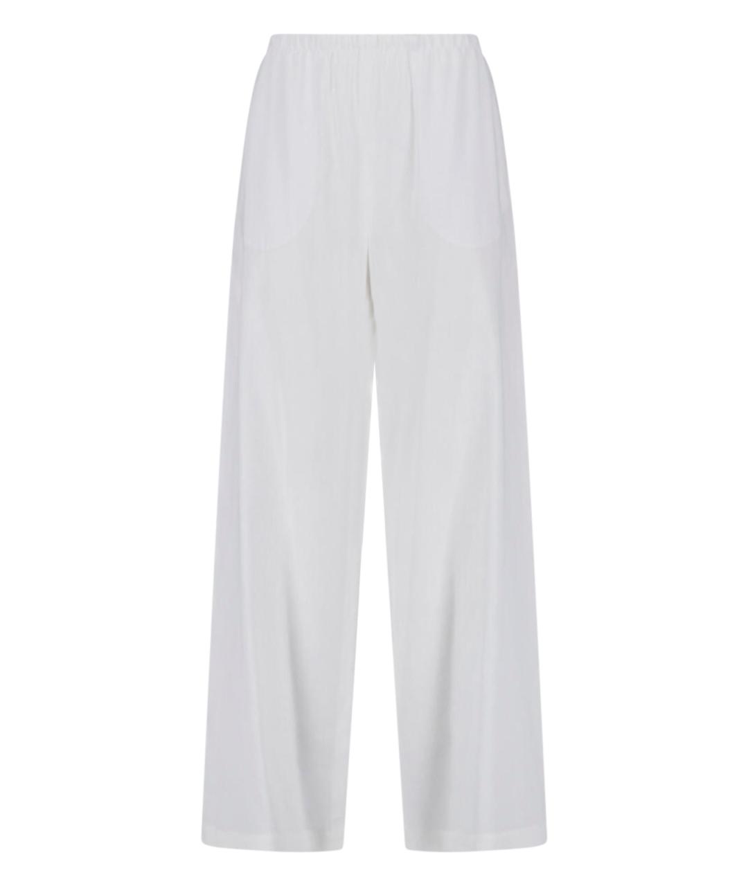 MAX MARA Белые льняные прямые брюки, фото 1