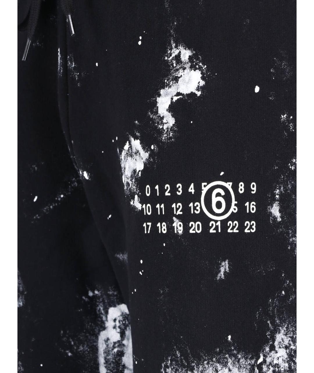 MM6 MAISON MARGIELA Черные хлопковые прямые брюки, фото 4