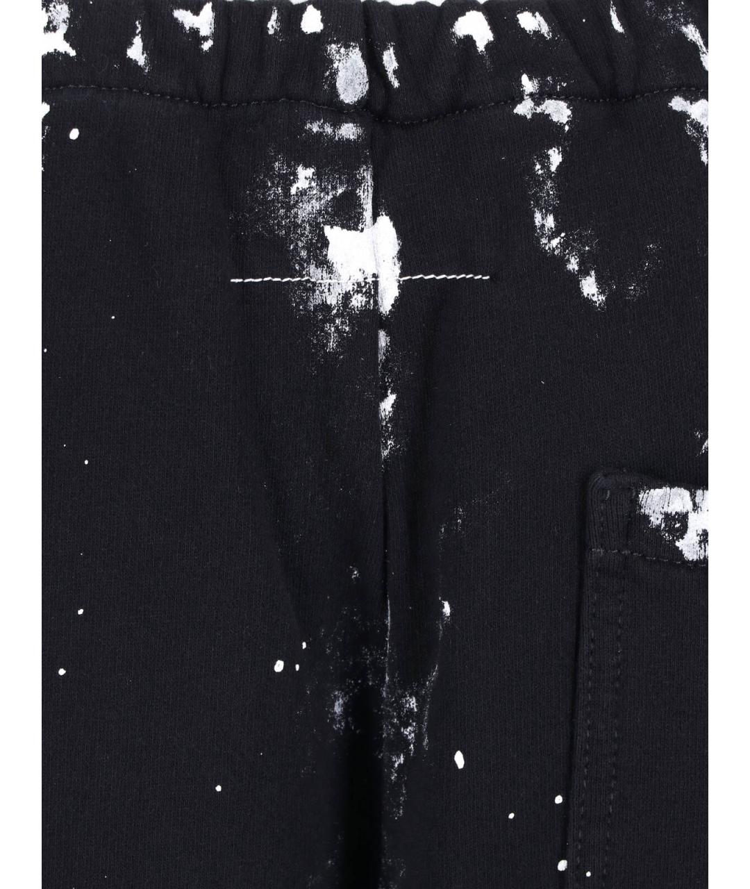 MM6 MAISON MARGIELA Черные хлопковые прямые брюки, фото 5