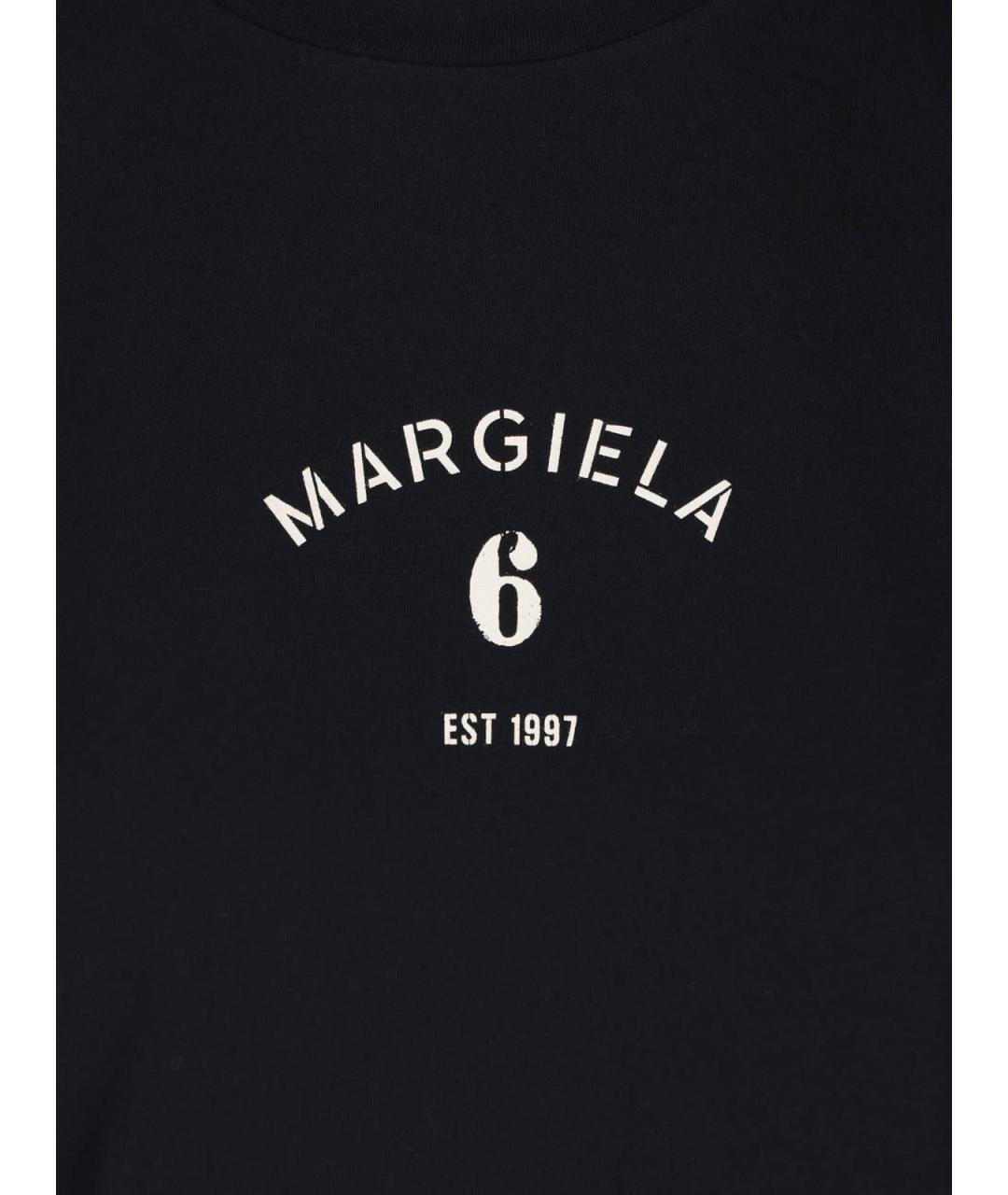 MM6 MAISON MARGIELA Черная хлопковая футболка, фото 3