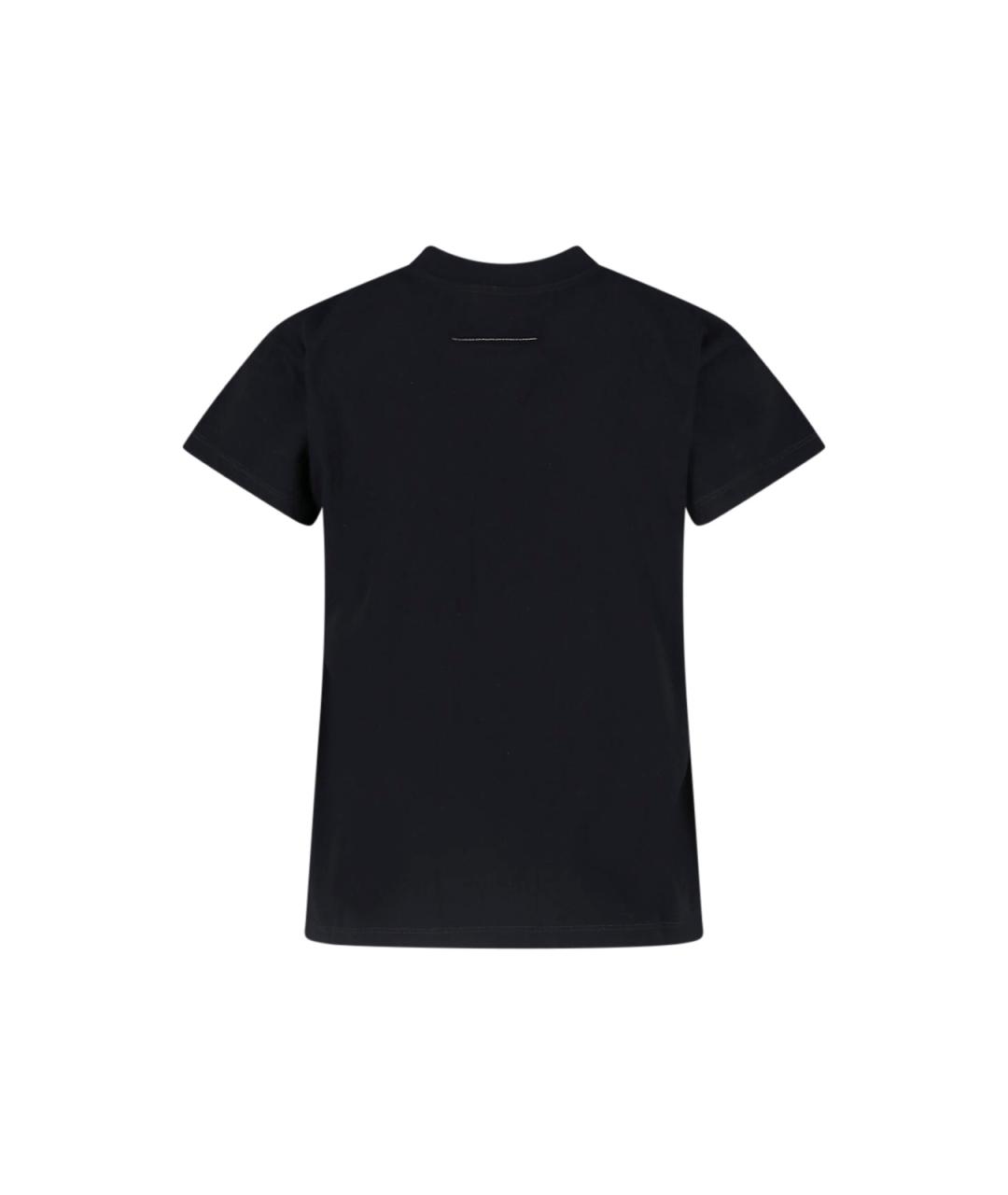 MM6 MAISON MARGIELA Черная хлопковая футболка, фото 2