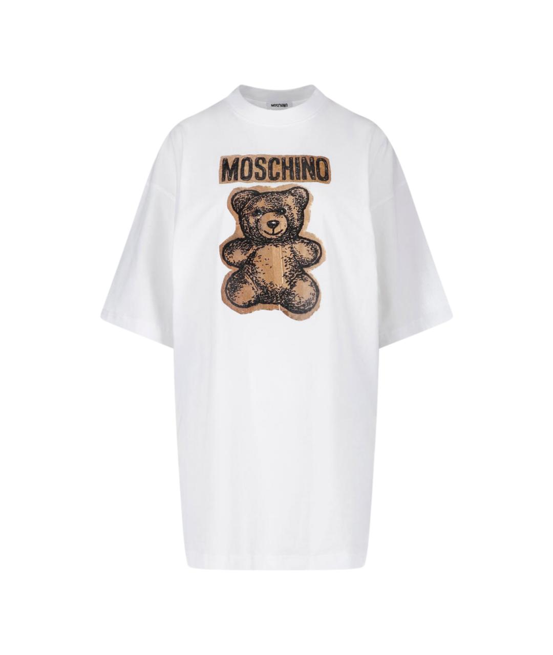MOSCHINO Белое хлопковое повседневное платье, фото 1