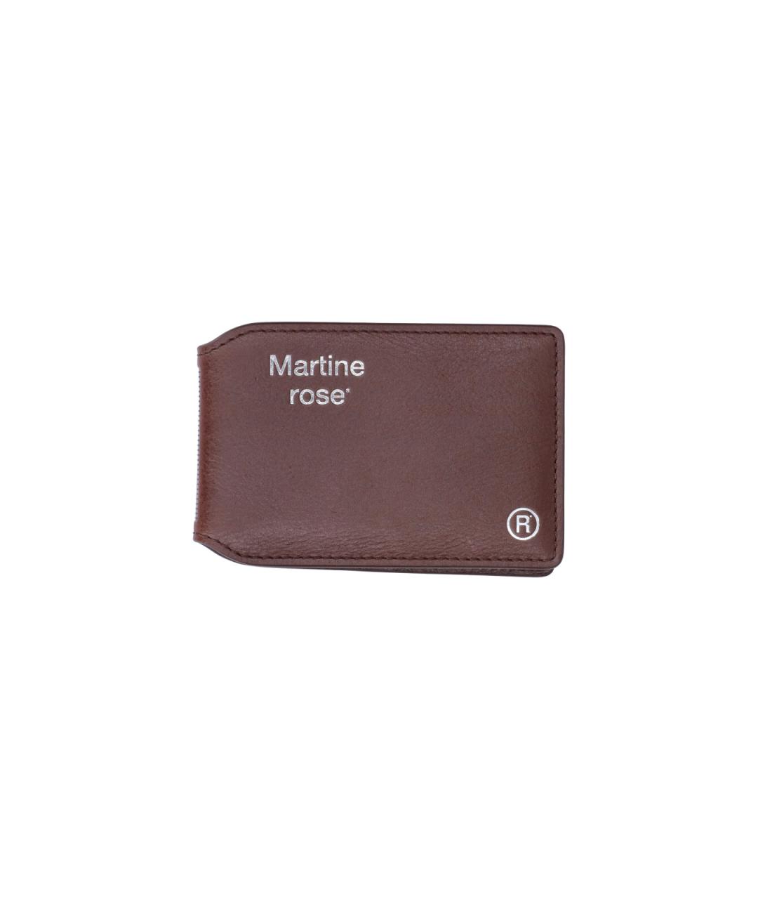 MARTINE ROSE Коричневый кожаный кошелек, фото 1