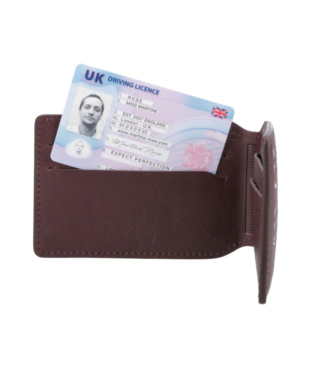 MARTINE ROSE Коричневый кожаный кошелек, фото 4