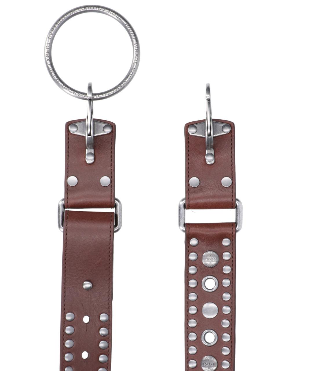 MARTINE ROSE Коричневый кожаный ремень, фото 2