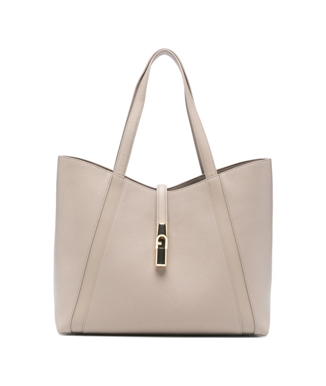 FURLA Серая кожаная сумка тоут, фото 1