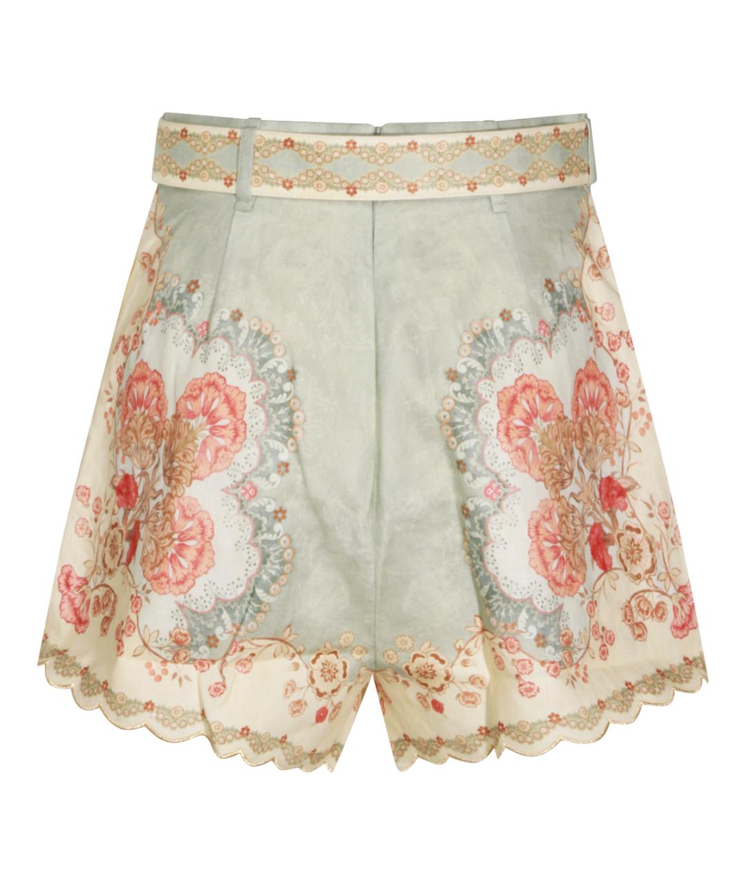 ZIMMERMANN Салатовые льняные шорты, фото 2