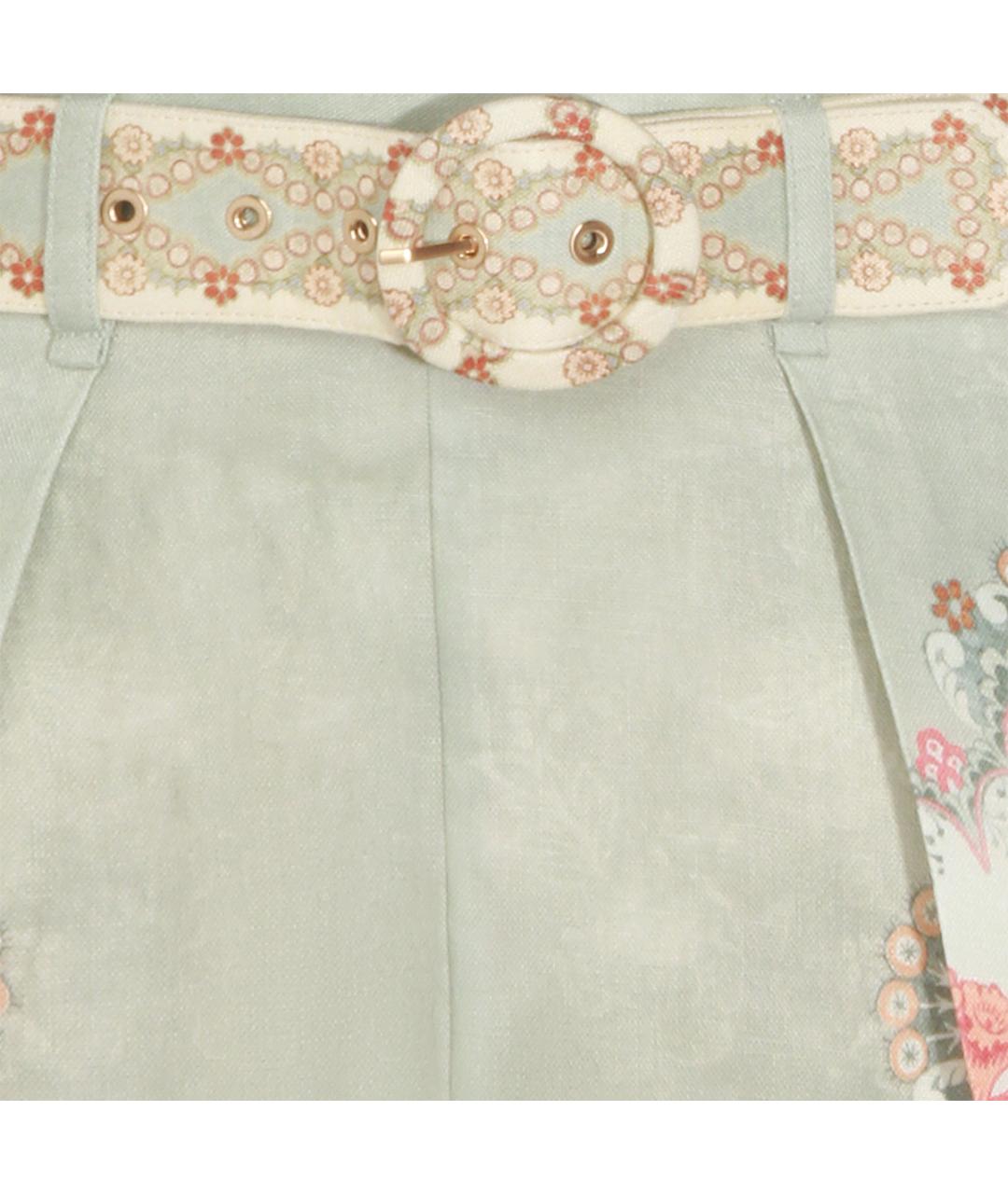 ZIMMERMANN Салатовые льняные шорты, фото 3