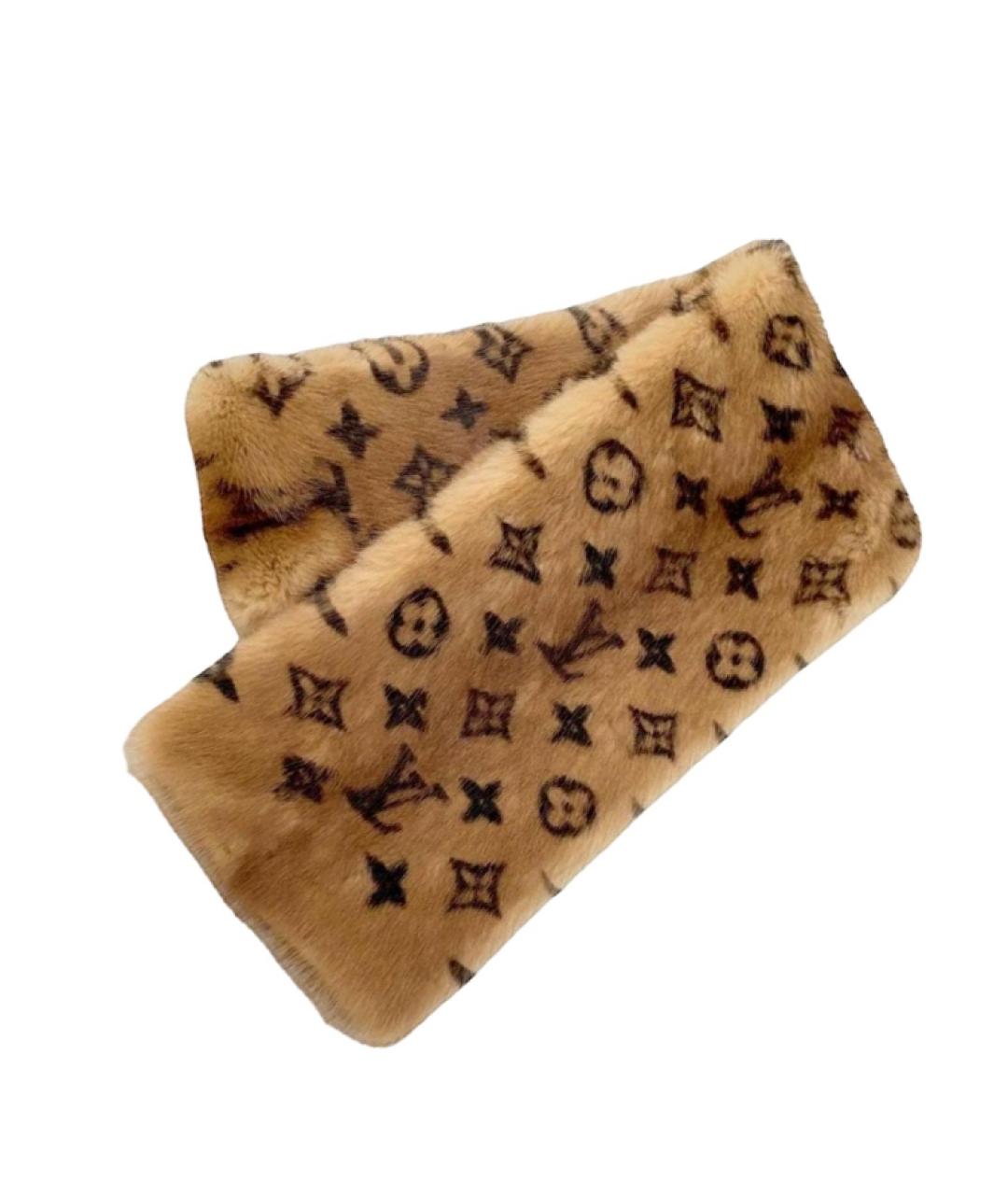 LOUIS VUITTON Коричневый шарф, фото 2