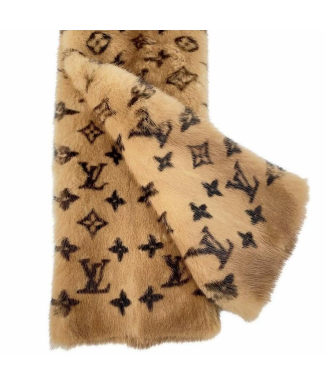 LOUIS VUITTON Коричневый шарф, фото 3