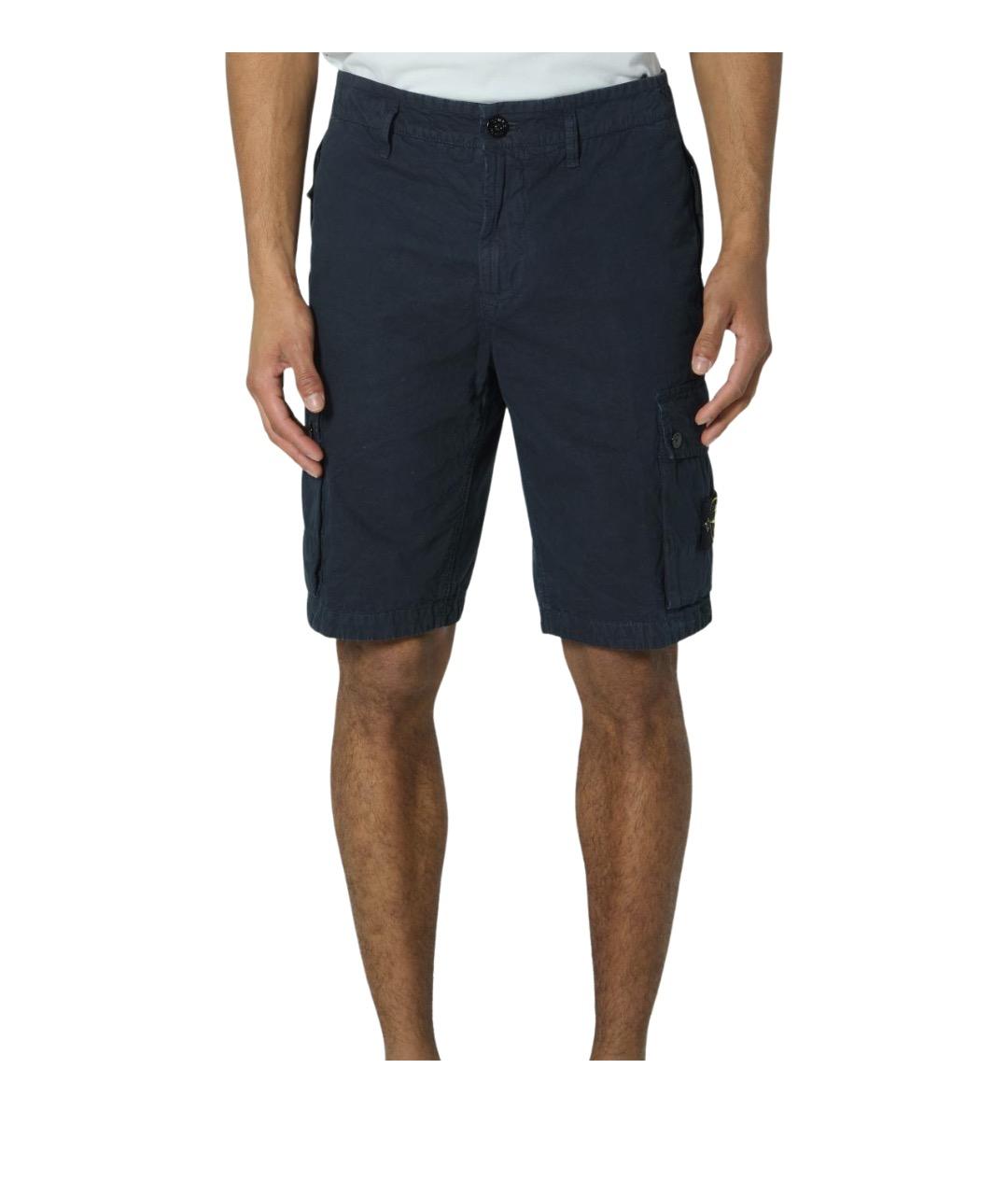 STONE ISLAND Синие хлопковые шорты, фото 1
