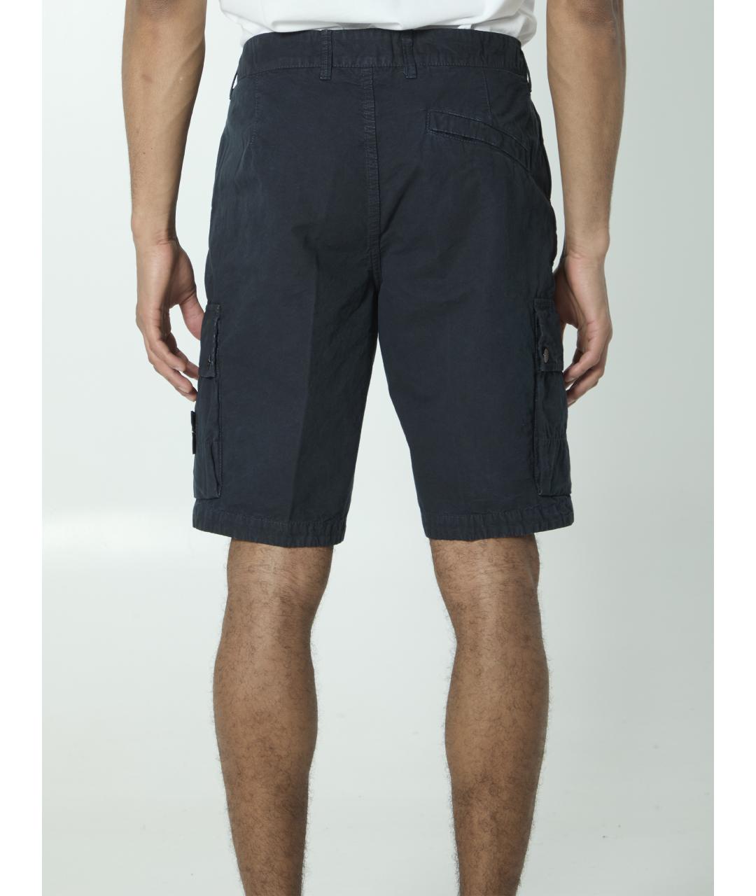 STONE ISLAND Синие хлопковые шорты, фото 4