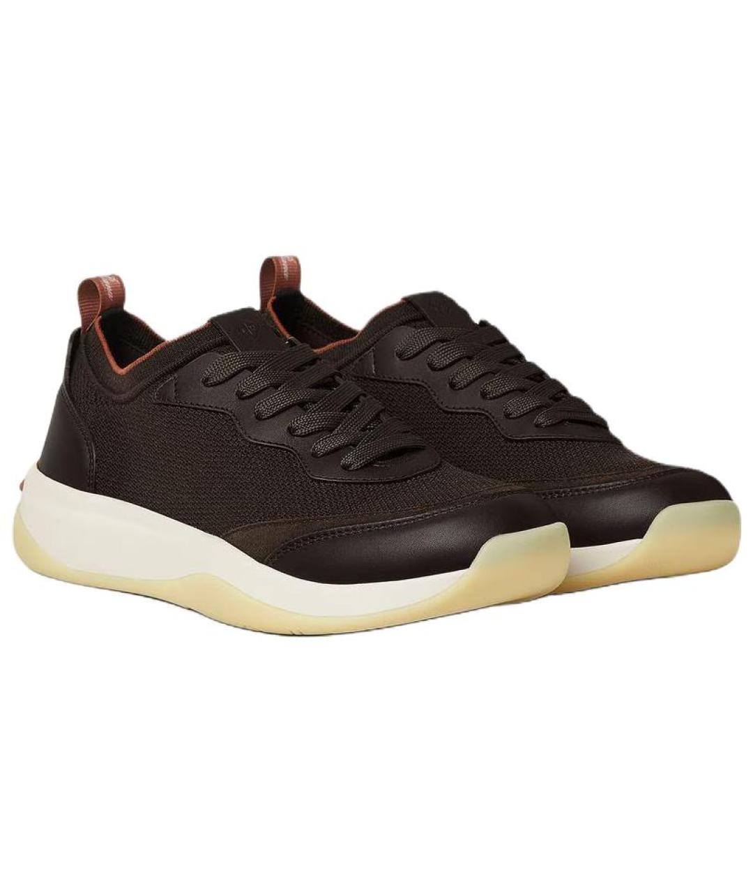 LORO PIANA Коричневые низкие кроссовки / кеды, фото 3