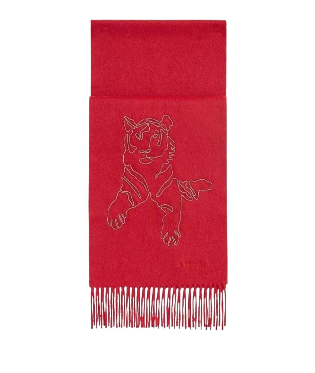 HERMES Красный шарф, фото 1