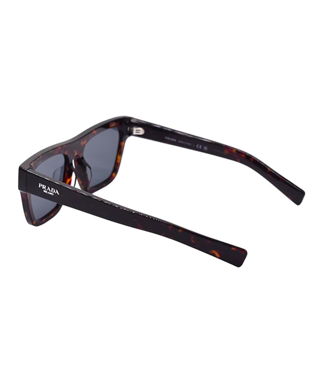 PRADA Коричневые пластиковые солнцезащитные очки, фото 4