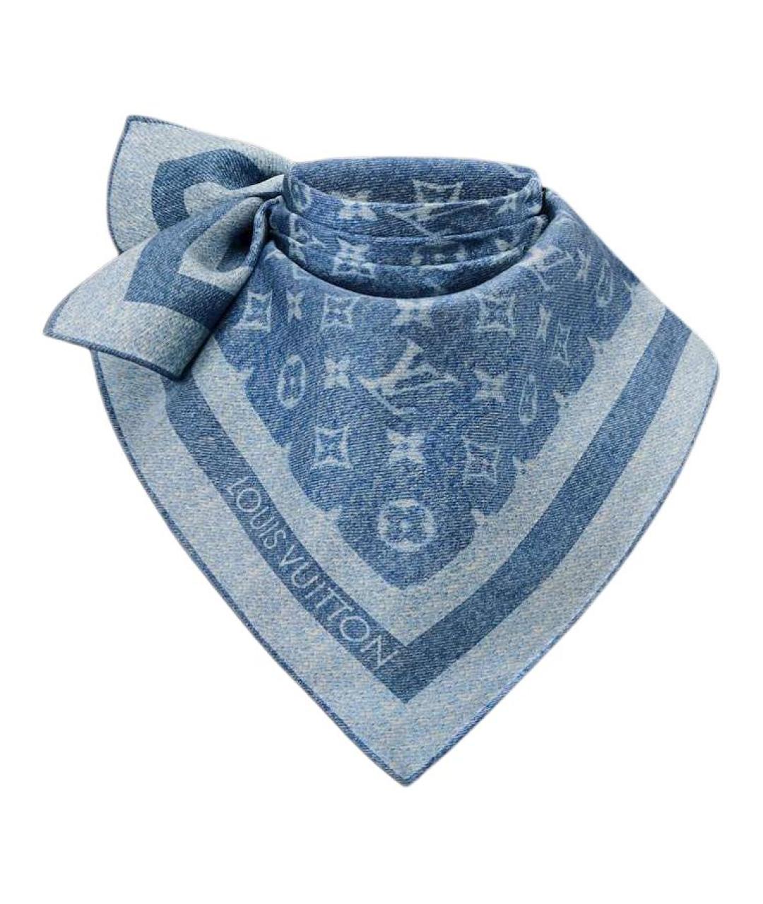 LOUIS VUITTON Синий шарф, фото 1