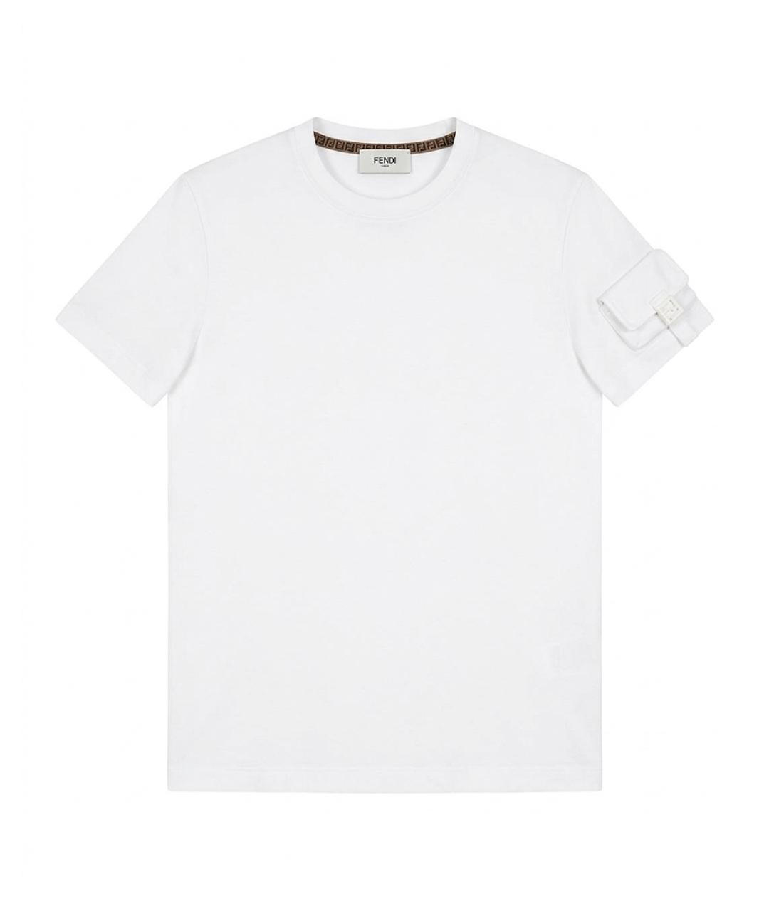 FENDI Белая хлопковая футболка, фото 1