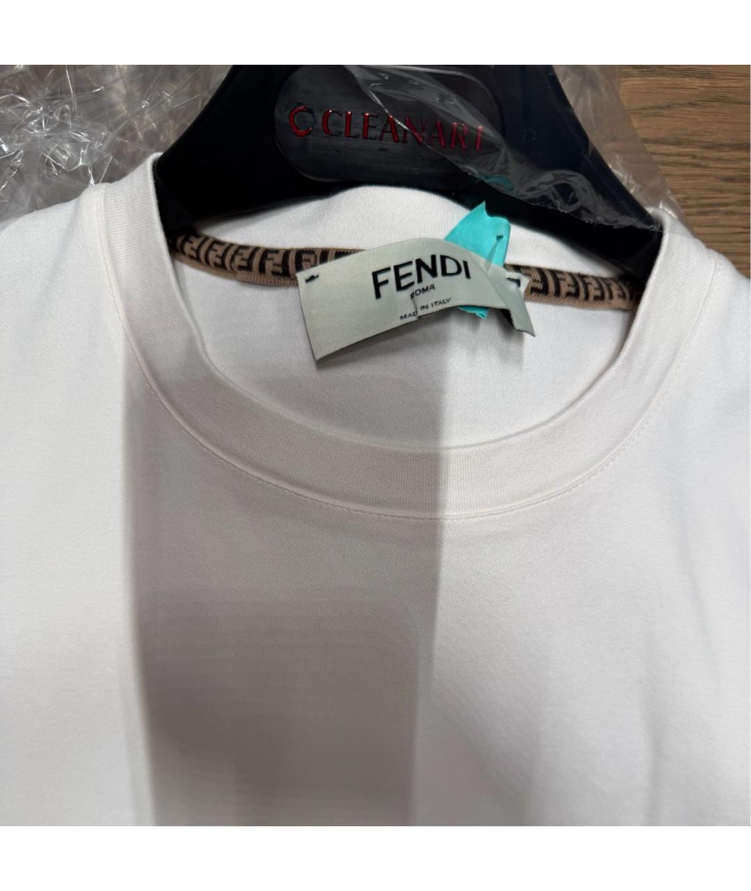 FENDI Белая хлопковая футболка, фото 3