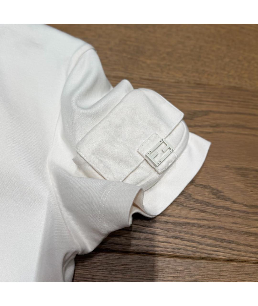 FENDI Белая хлопковая футболка, фото 2