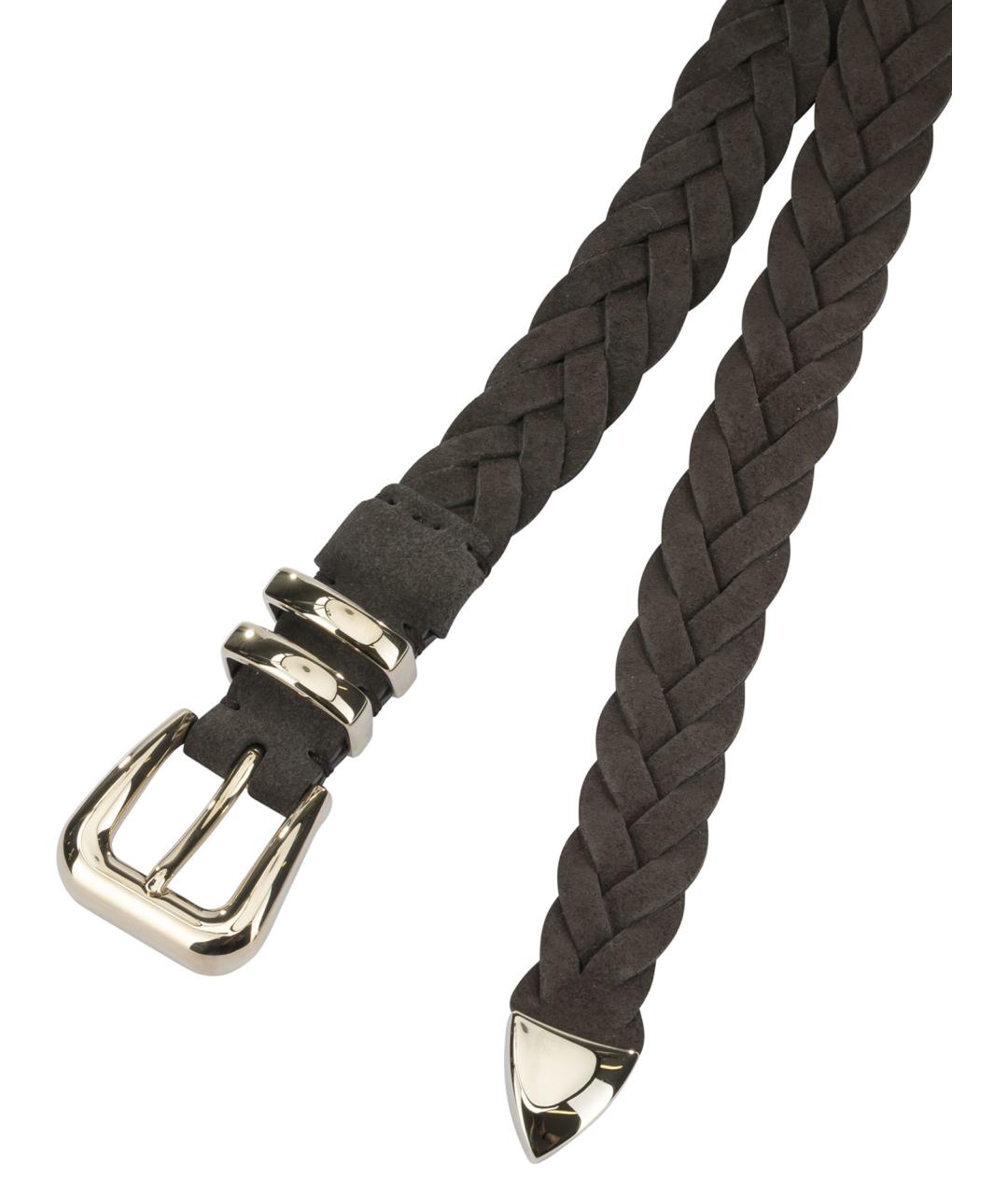 BRUNELLO CUCINELLI Коричневый замшевый ремень, фото 2