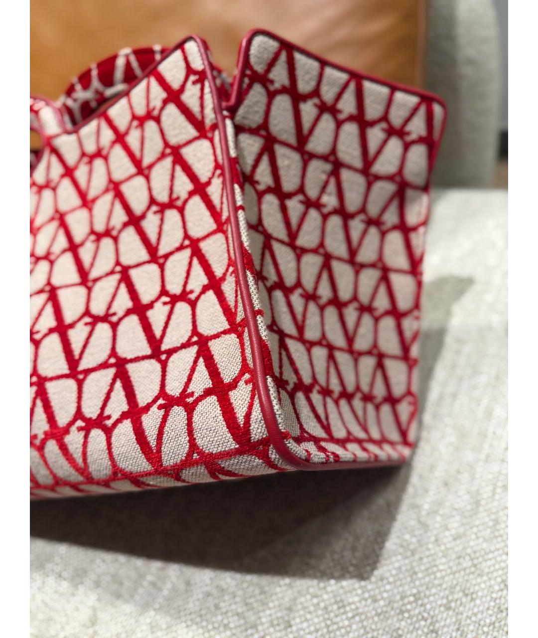 VALENTINO Красная сумка тоут, фото 4