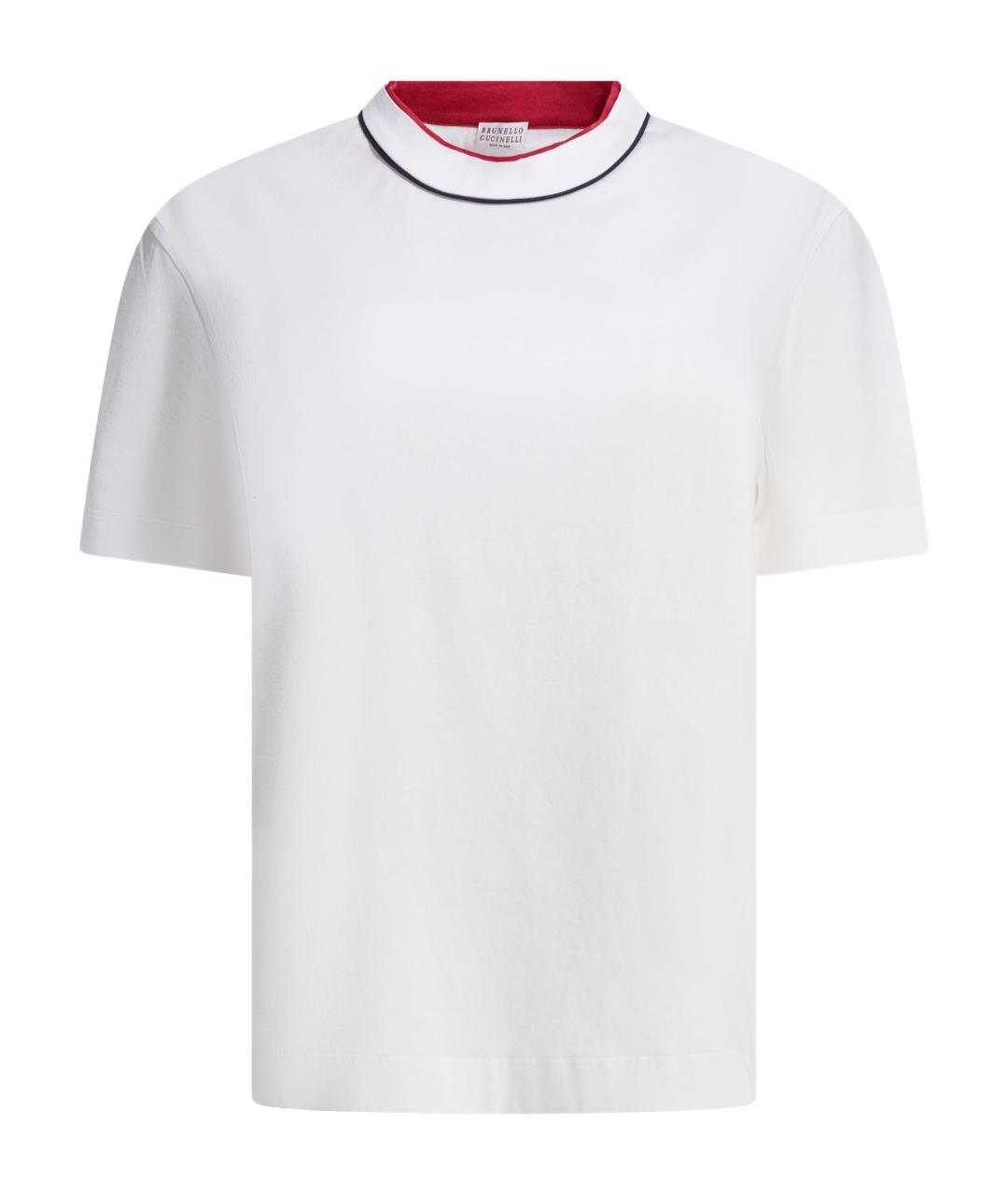 BRUNELLO CUCINELLI Белая хлопковая футболка, фото 1
