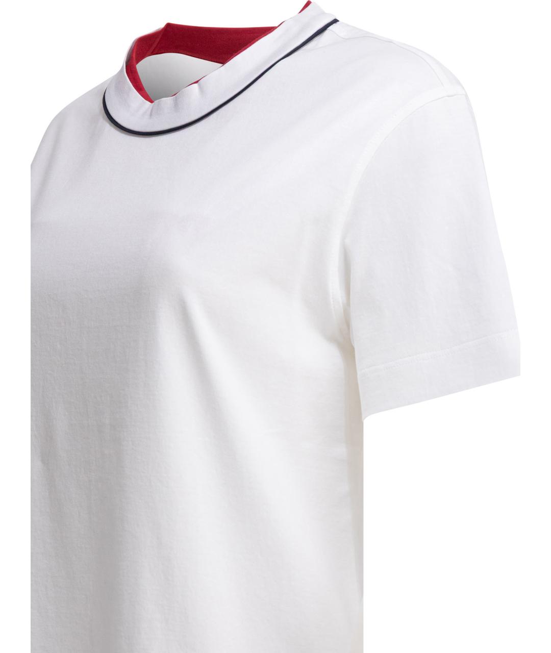 BRUNELLO CUCINELLI Белая хлопковая футболка, фото 4