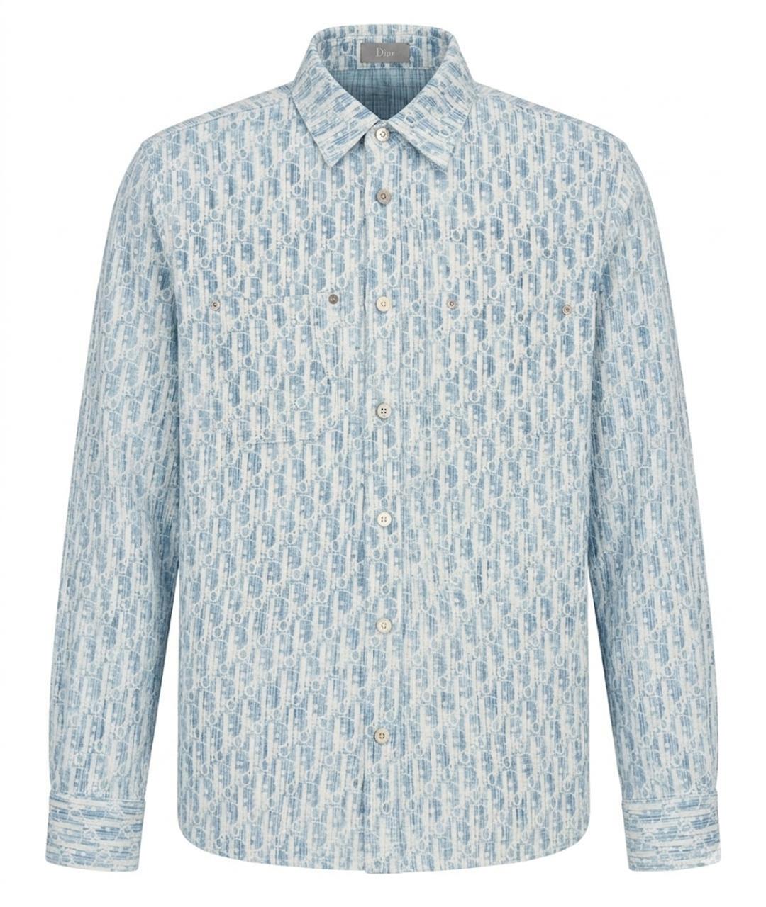 CHRISTIAN DIOR Голубая хлопковая рубашка, фото 1