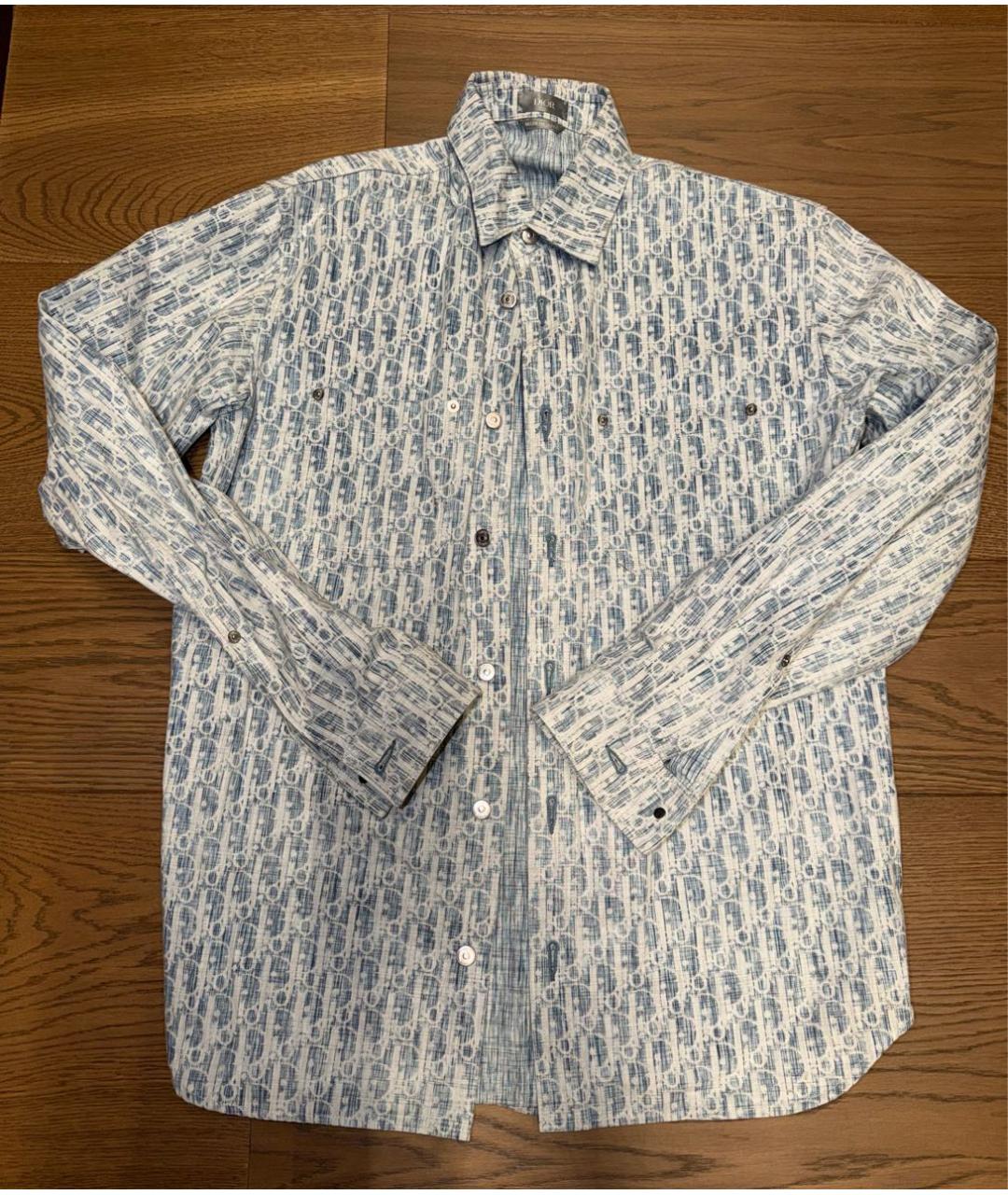 CHRISTIAN DIOR Голубая хлопковая рубашка, фото 5