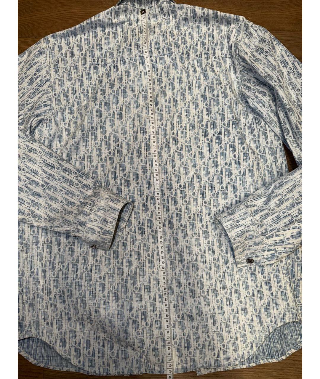 CHRISTIAN DIOR Голубая хлопковая рубашка, фото 4